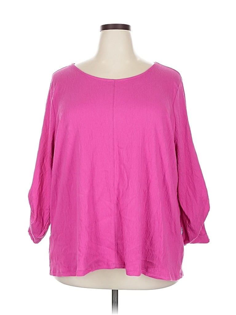 Pre-owned Belle By Kim Gravel 3/4 Sleeve Blouse In Pink
