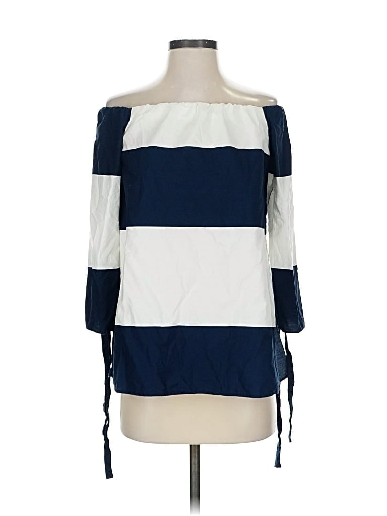 Pre-owned Zara Basic 3/4 Sleeve T-shirt In Blue