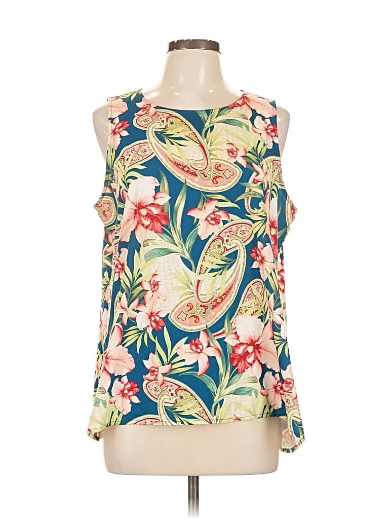 Pre-owned Tommy Bahama Sleeveless Blouse In Blue