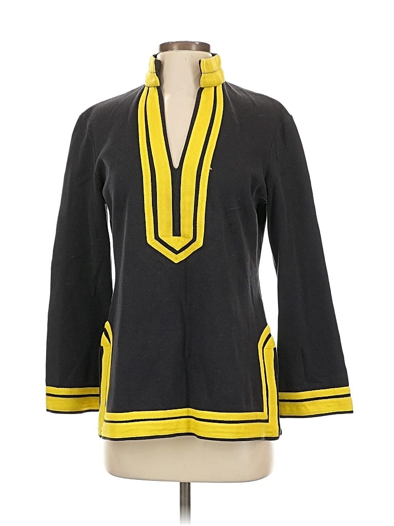 Pre-owned Tory Burch Long Sleeve Blouse In Gray