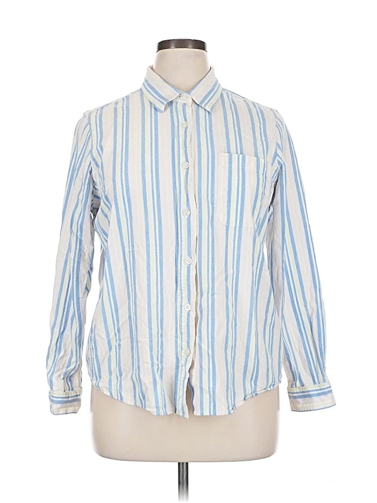 Pre-owned Blair Long Sleeve Button Down Shirt In Blue