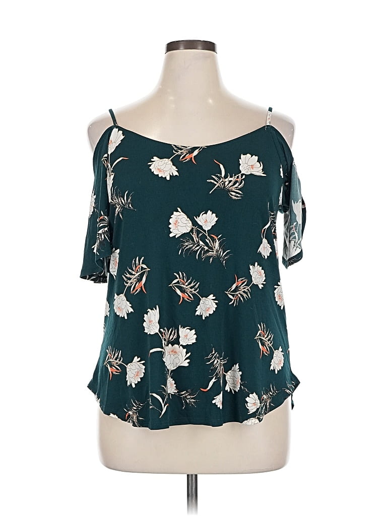 Pre-owned Kaileigh Short Sleeve Blouse In Blue