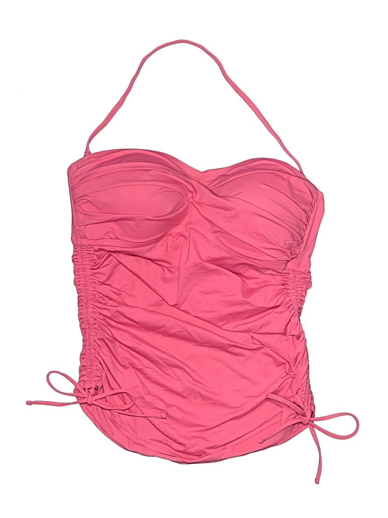 Pre-owned Bleu Rod Beattie Swimsuit Top Pink Solid Pattern Swimwear