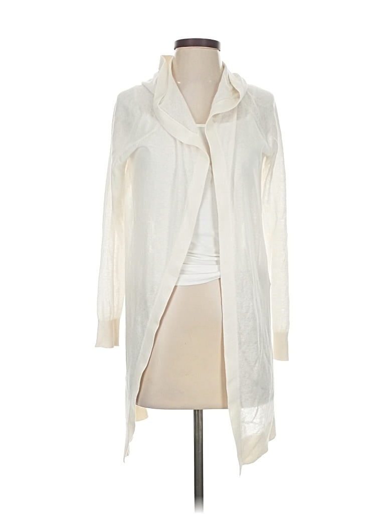 Pre-owned Ann Taylor Loft Cardigan Sweater In White