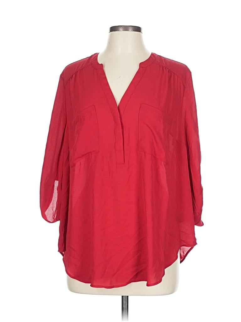 Pre-owned Torrid 3/4 Sleeve Blouse In Red