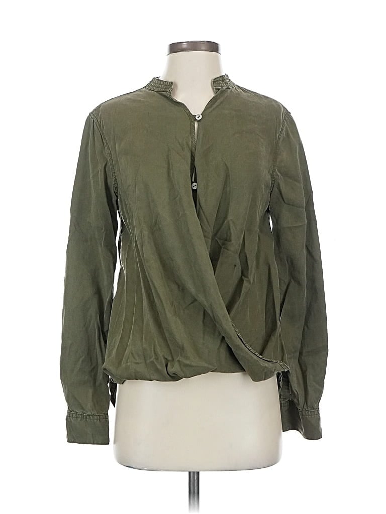 Pre-owned Blanknyc Blank Nyc Long Sleeve Blouse In Green
