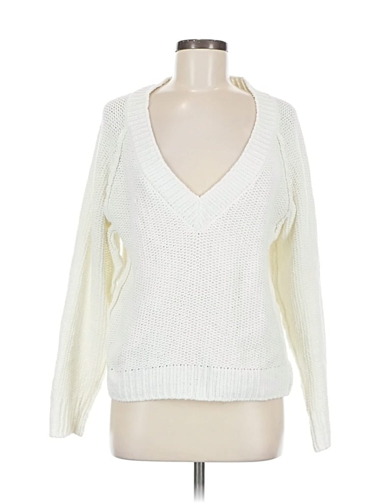 Pre-owned Lulus Pullover Sweater In White