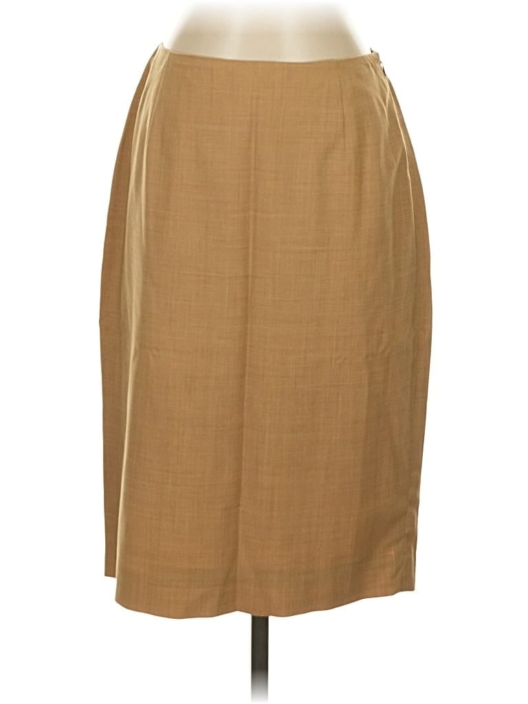 Pre-owned Ann Taylor Loft Wool Skirt In Brown