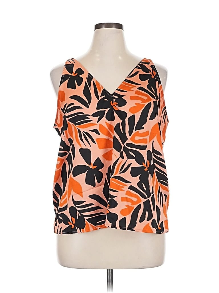 Pre-owned Old Navy Tank Top Orange Halter Neckline Tops