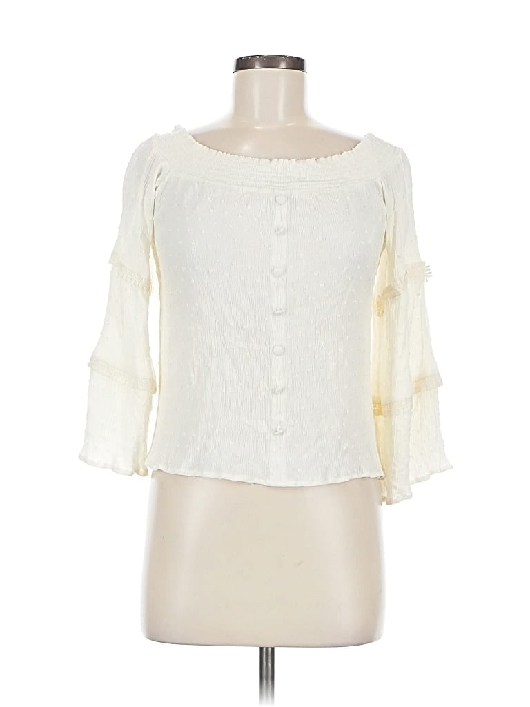 Pre-owned Unbranded 3/4 Sleeve Blouse In White