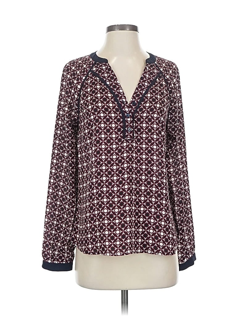 Pre-owned 41hawthorn Long Sleeve Blouse In Burgundy