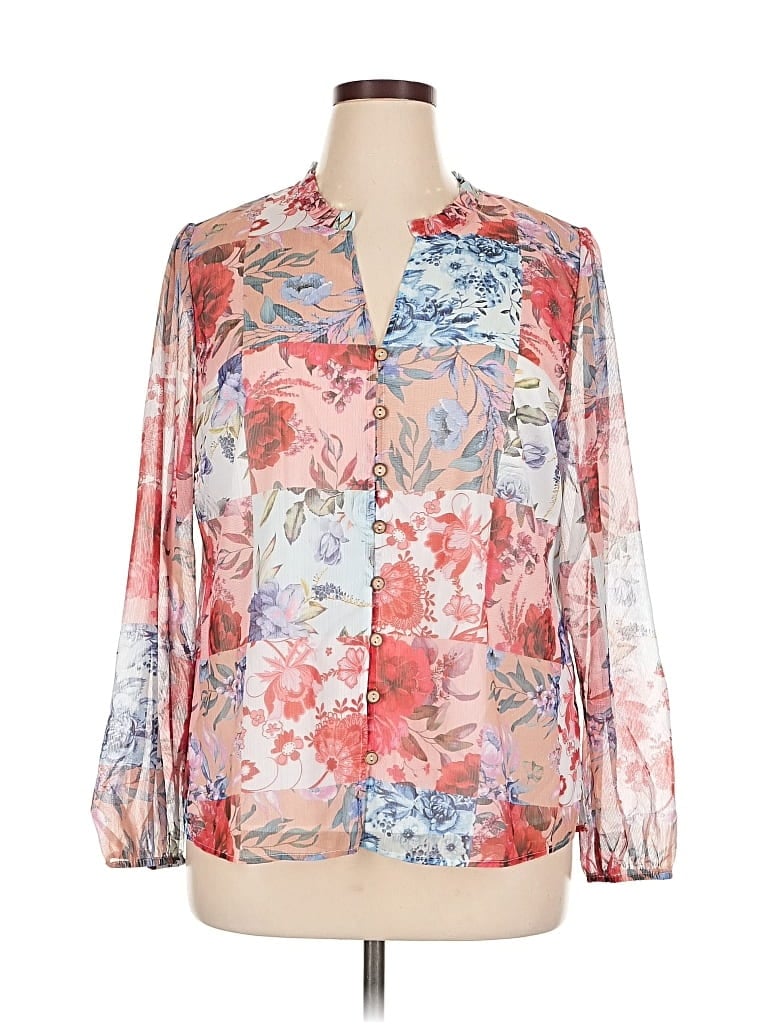 Pre-owned Soft Surroundings Long Sleeve Blouse In Pink