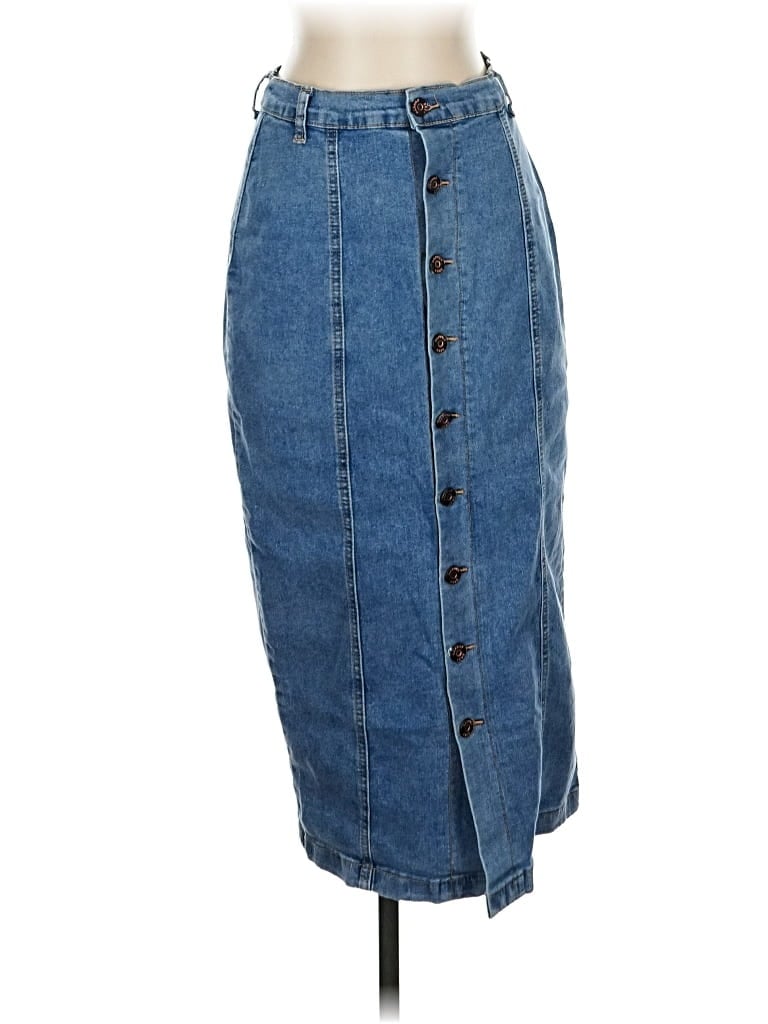 Pre-owned Happily Grey Denim Skirt In Blue