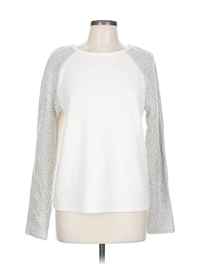 Pre-owned Ann Taylor Loft Sweatshirt In Silver