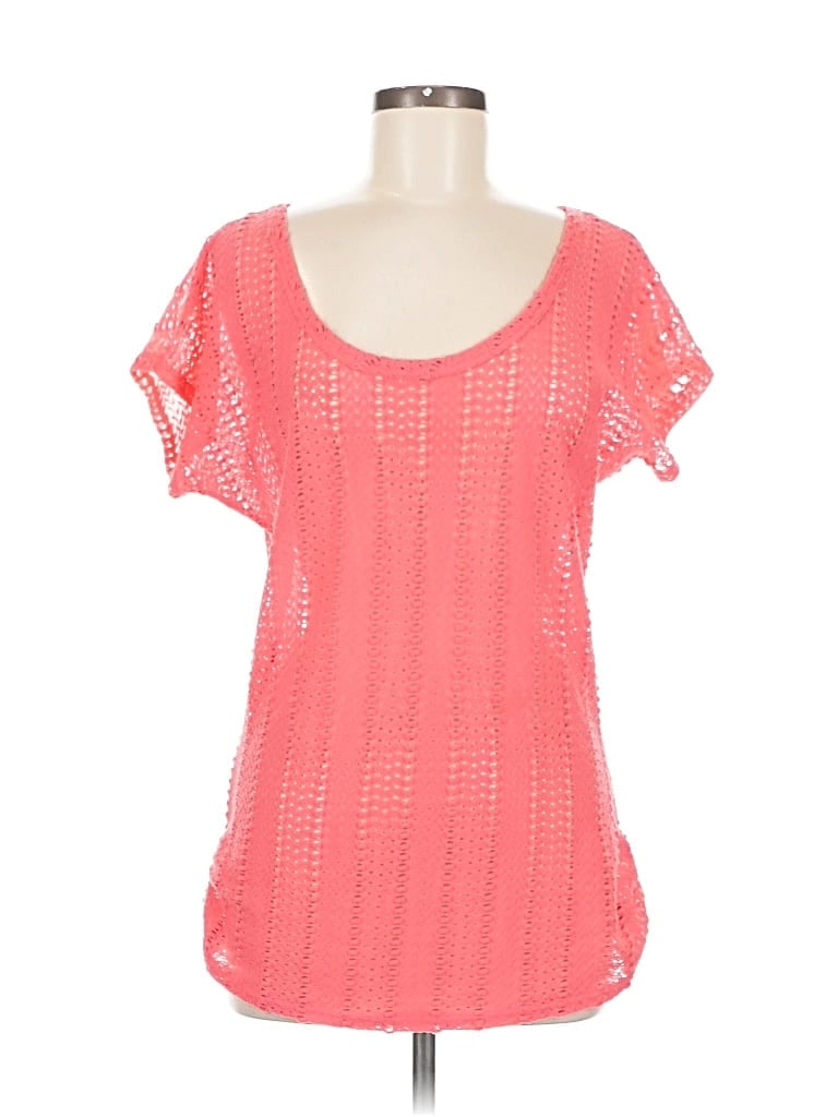 Pre-owned Maurices Short Sleeve Top Pink Scoop Neck Tops