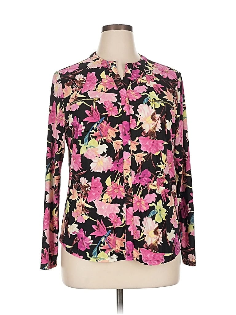 Pre-owned Inc International Concepts Long Sleeve Blouse In Pink