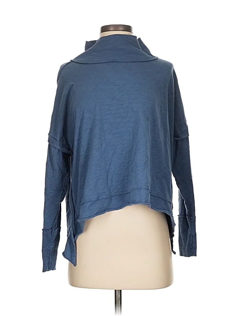 Click to view more detailed imagery on our partner's website Pre-owned Dylan Long Sleeve Top Blue Cowl Neck Tops
