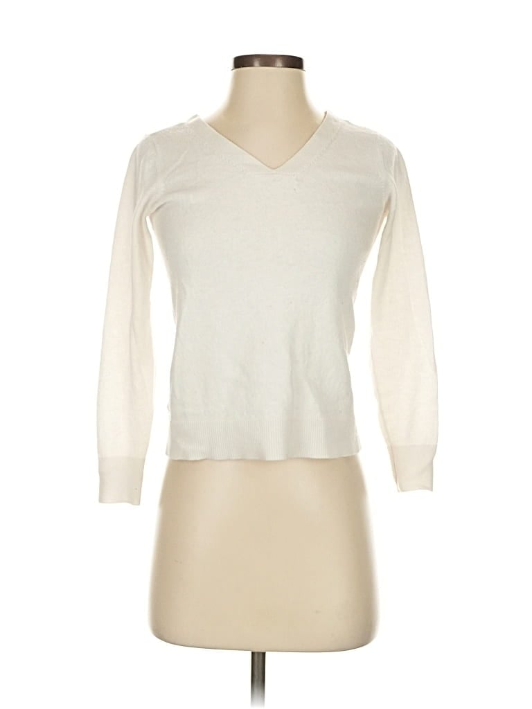 Pre-owned Ann Taylor Loft Pullover Sweater In White