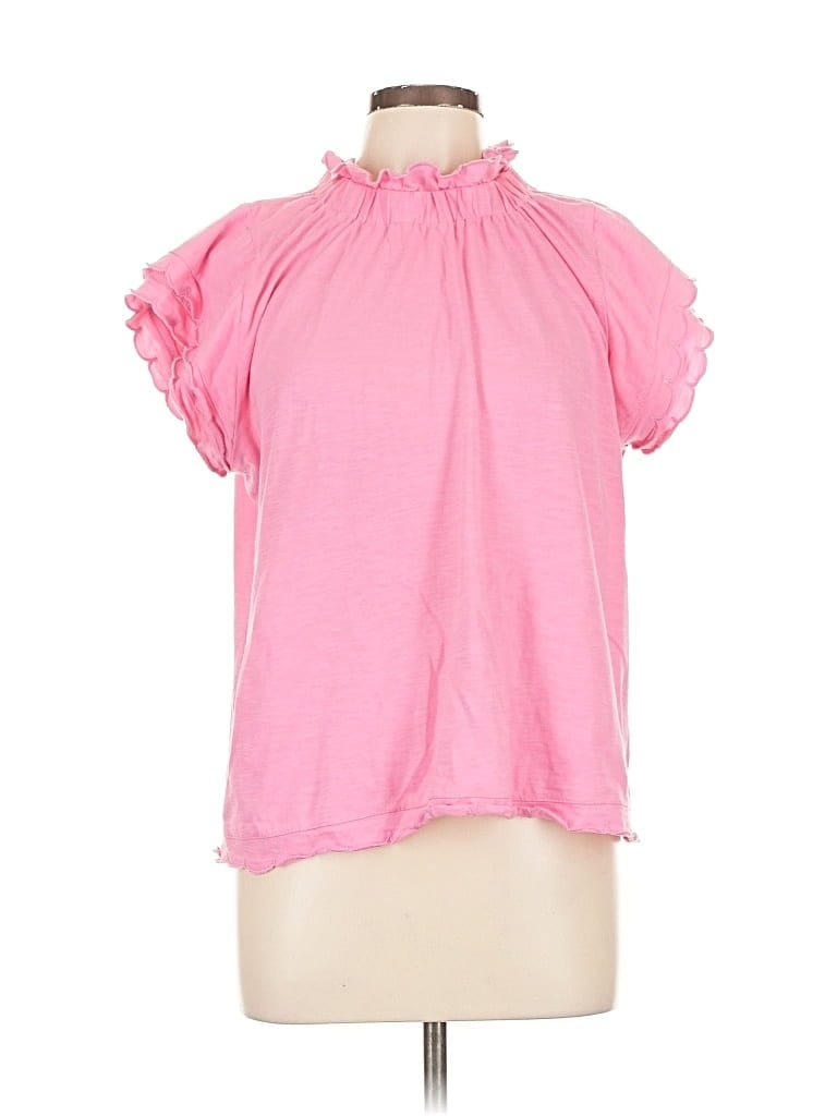 Pre-owned Crown & Ivy Short Sleeve Blouse In Pink