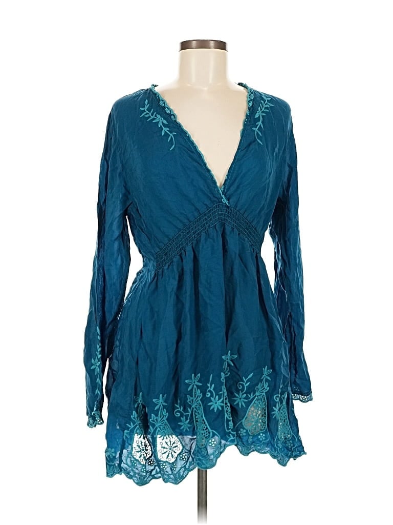 Pre-owned Johnny Was Cocktail Dress In Blue