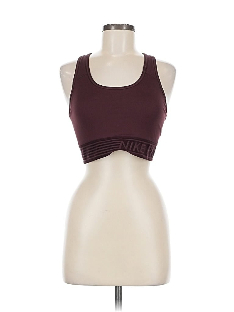 Pre-owned Nike Tank Top Burgundy Halter Neckline Tops