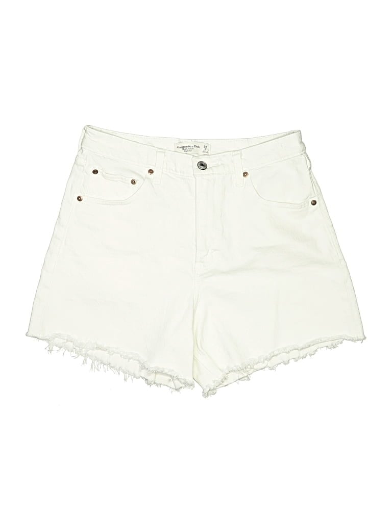 Pre-owned Abercrombie & Fitch Denim Shorts In White