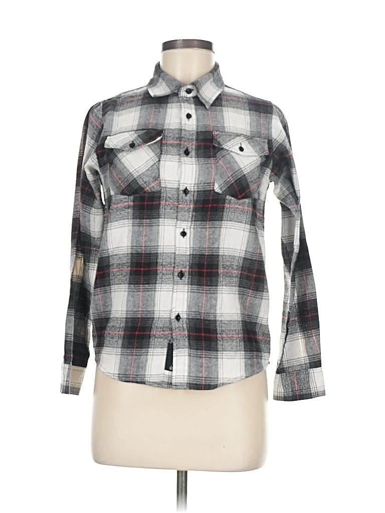 Pre-owned Assorted Brands Long Sleeve Button Down Shirt In Gray