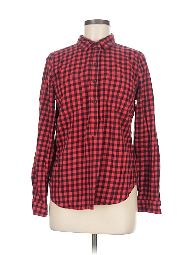 OLD NAVY Pre-owned Long Sleeve Button Down Shirt In Red