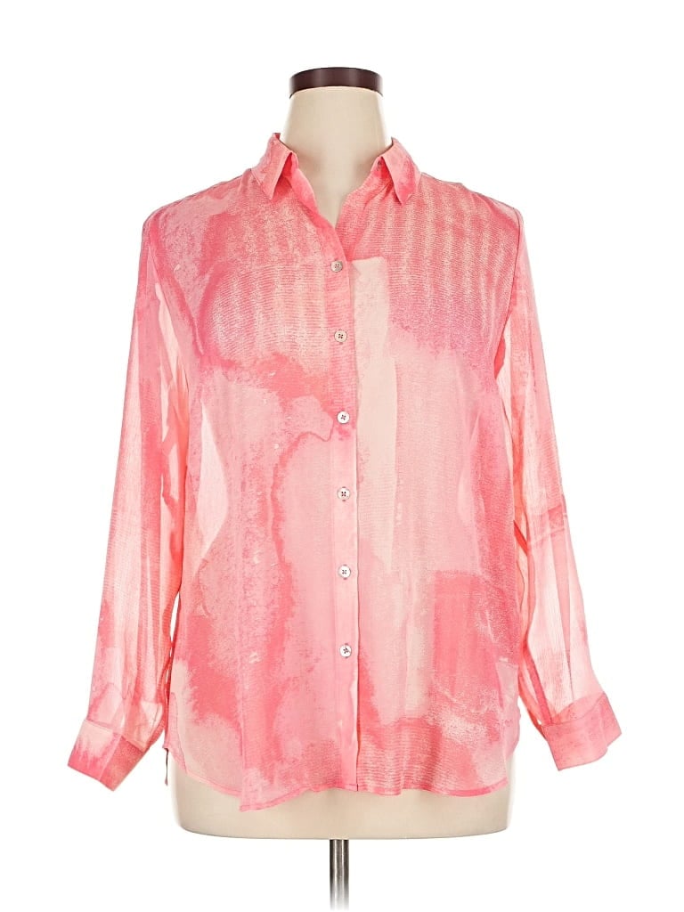 Pre-owned Chico's Long Sleeve Blouse In Pink