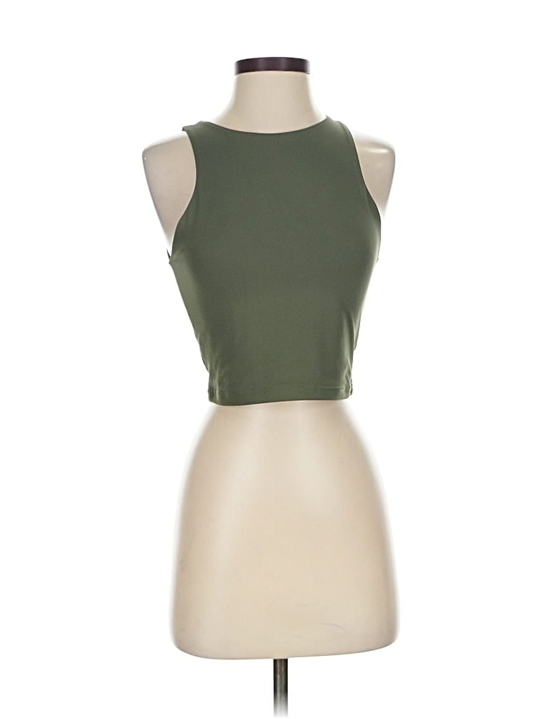 Pre-owned Reoria Tank Top Green Halter Neckline Tops