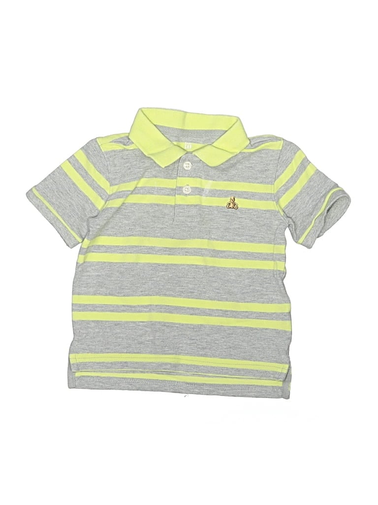 Pre-owned Baby Gap Kids' Short Sleeve Polo Shirt In Gray
