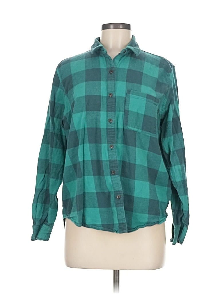 Pre-owned Universal Thread Long Sleeve Button Down Shirt In Blue