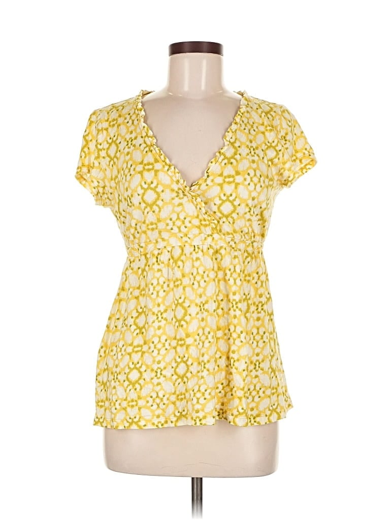Pre-owned Merona Short Sleeve Blouse In Yellow