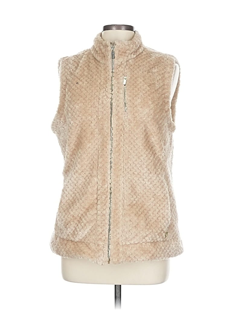 Pre-owned Calvin Klein Faux Fur Vest In Gold