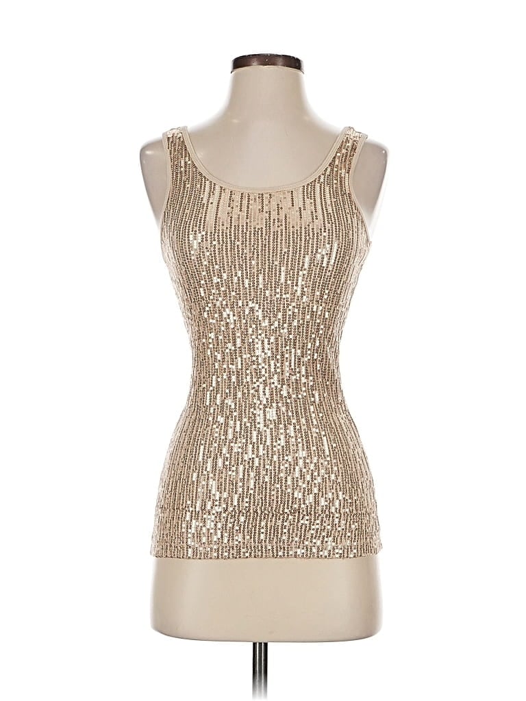 Pre-owned Charlotte Russe Tank Top Tan Strapless Neckline Tops In Brown