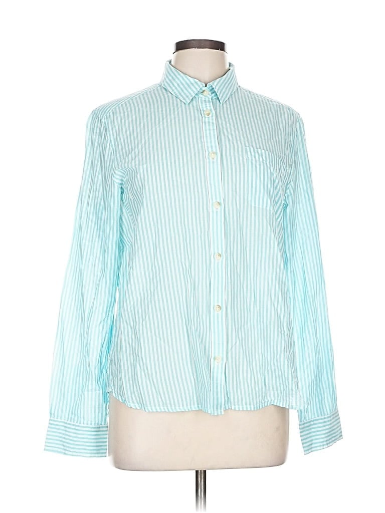 Pre-owned American Eagle Outfitters Long Sleeve Button Down Shirt In Blue