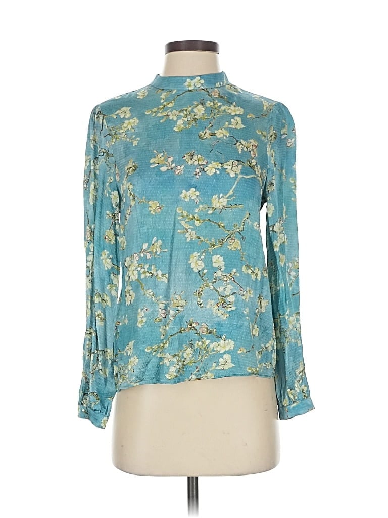 Pre-owned Motf Long Sleeve Blouse In Blue