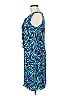 CHRIS McLaughlin 100% Polyester Print Blue Cocktail Dress Size 8 - photo 5