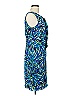 CHRIS McLaughlin 100% Polyester Print Blue Cocktail Dress Size 8 - photo 4