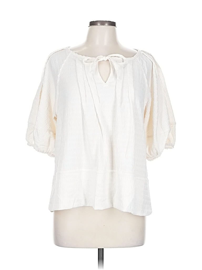 Pre-owned Ann Taylor Loft 3/4 Sleeve T-shirt In White