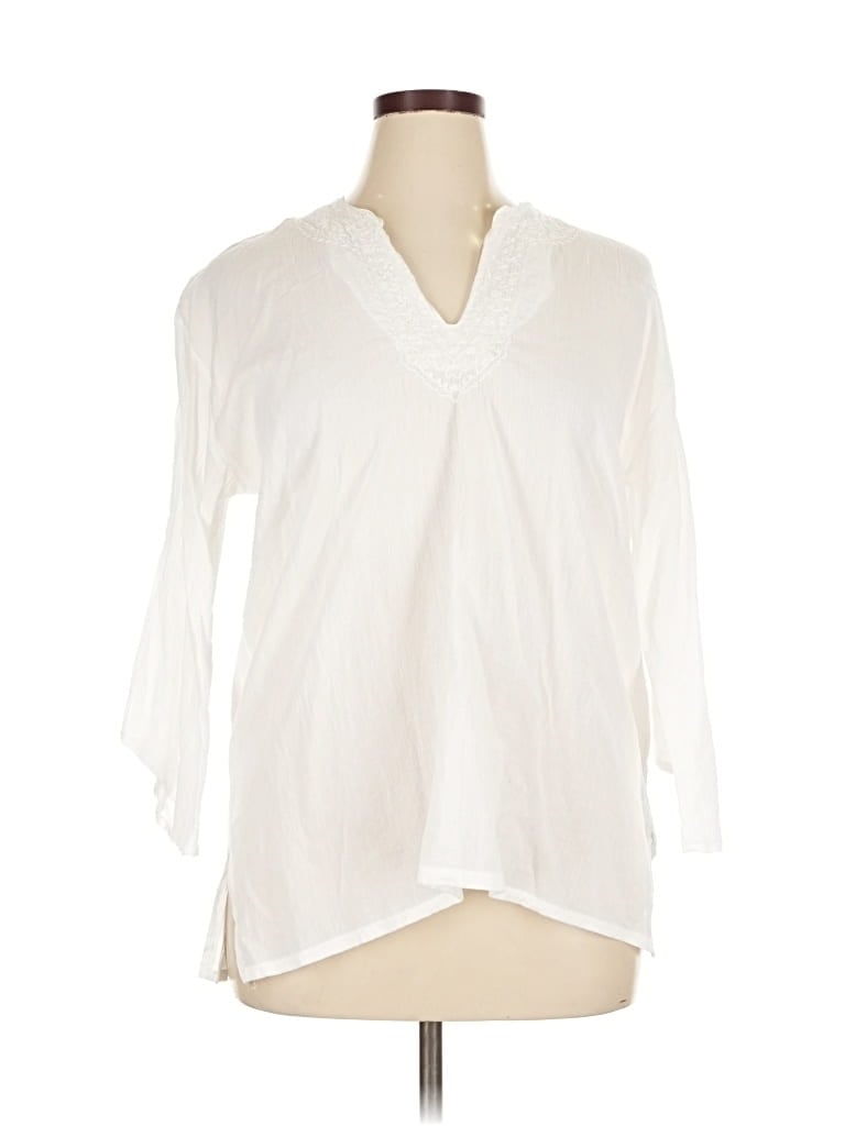 Pre-owned Assorted Brands 3/4 Sleeve Blouse In White
