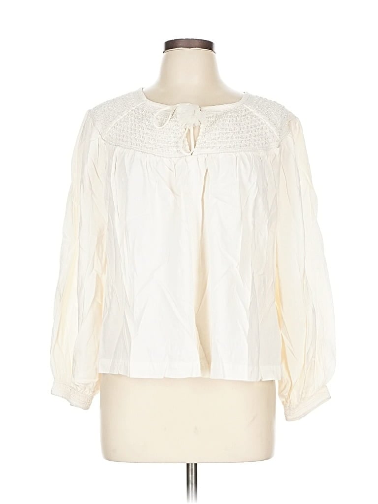 Pre-owned Old Navy 3/4 Sleeve Blouse In White