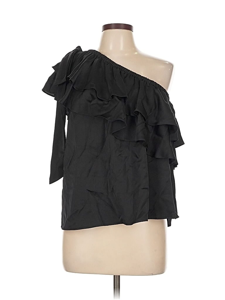 Click to view more detailed imagery on our partner's website Pre-owned Cece Sleeveless Top Black One Shoulder Neckline Tops