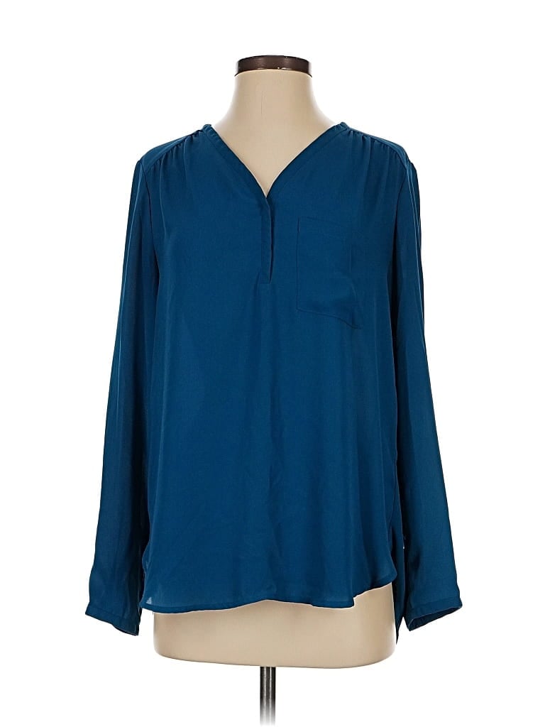Pre-owned Pleione Long Sleeve Blouse In Blue