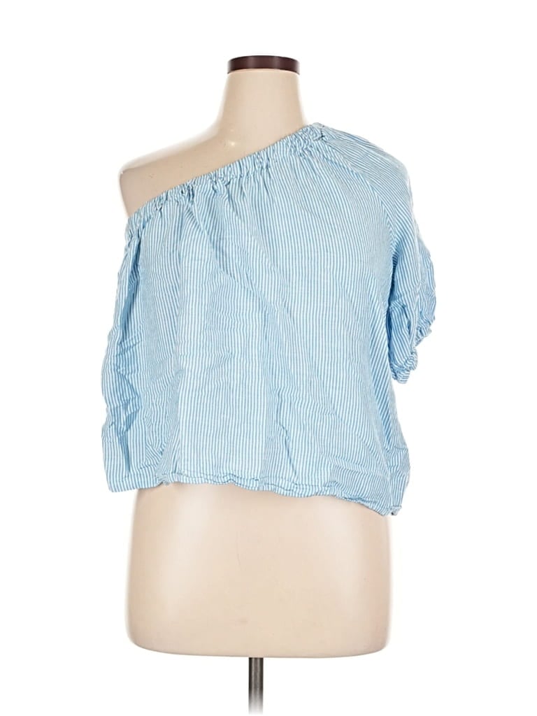 Pre-owned Ann Taylor Loft 3/4 Sleeve Blouse In Blue