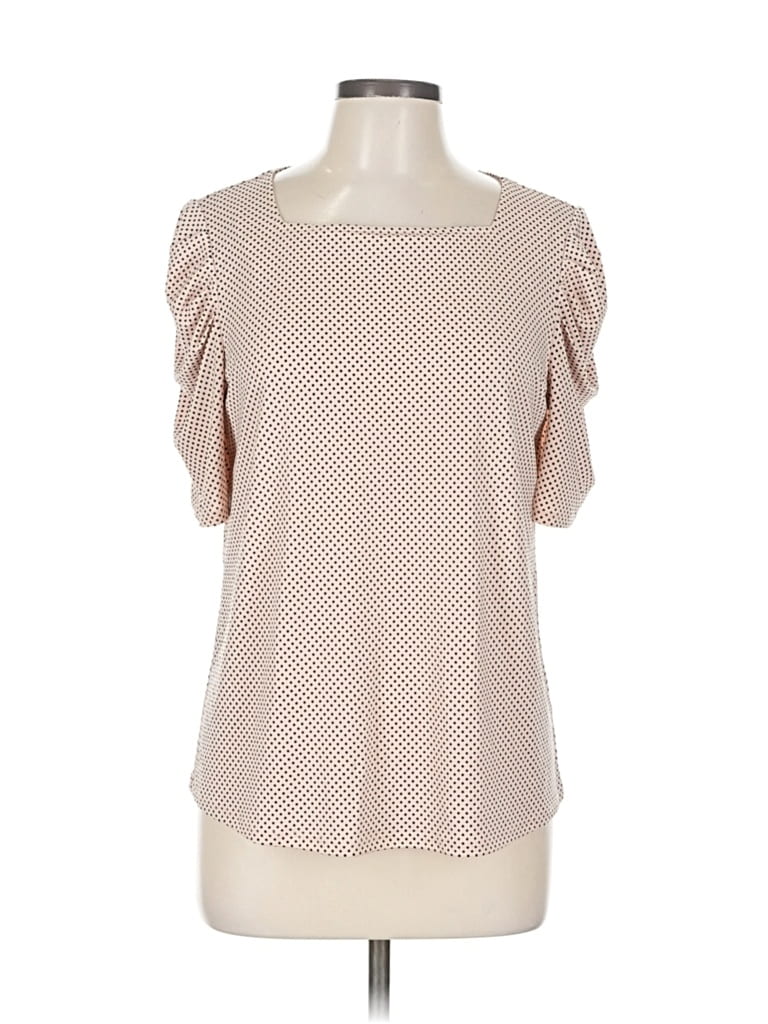 Pre-owned Adrianna Papell Short Sleeve Blouse In Brown