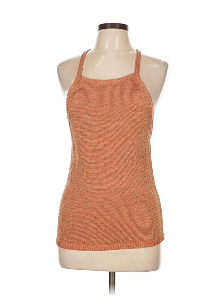 Pre-owned Guess Tank Top Orange Halter Neckline Tops