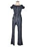 205 Collins Checkered-gingham Blue Jumpsuit Size L - photo 1