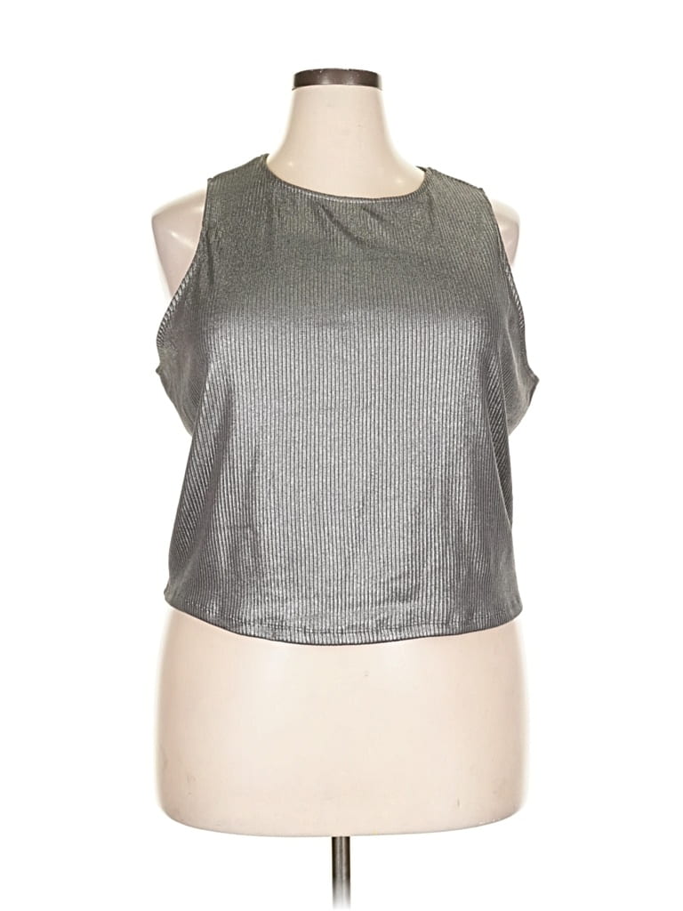 Pre-owned Future Collective Sleeveless Top Silver Halter Neckline Tops