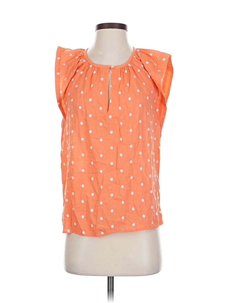 Pre-owned Ann Taylor Loft Sleeveless Blouse In Orange